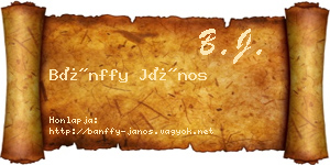 Bánffy János névjegykártya